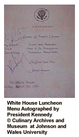 White House Luncheon Menu